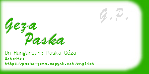 geza paska business card